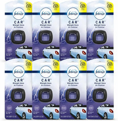 Febreze Car Vent Air Freshener, Midnight Storm, 0.06 Oz, Pack of 8