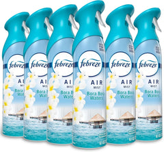 Febreze New & Improved Air Mist Bora Bora Waters, Air Freshener, Home and Kitchen Essentials, Odor Fighting Room Spray (Pack of 6)