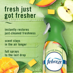 Febreze Air Mist, Air Freshener Spray, Odor Fighting Room Spray, Deodorizer for Home Bathroom Kitchen Office Apartment Dorm Room Classroom, Mango Splash Scent, 8.1oz (Pack of 3)