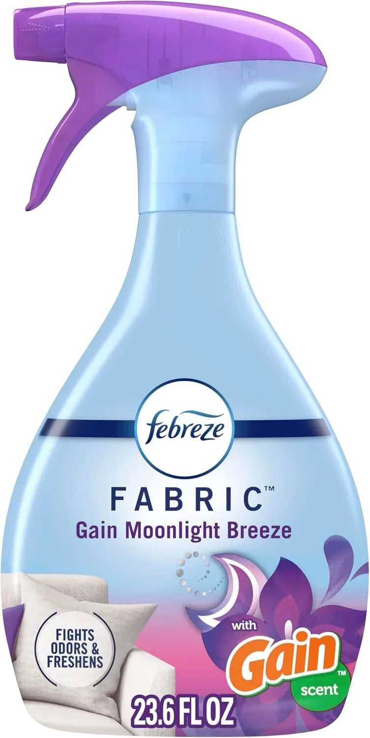 Febreze Fabric Spray, Air Freshener, Odor-Fighting Fabric Refresher, Couch and Linen Spray, Sneaker Balls Alternative, Multi-Use, Gain Moonlight Breeze Scent, 23.6 fl oz